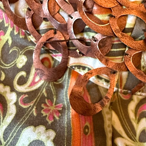 Chico’s Black Label Cairo Print 100% Silk Boho Poncho Tunic Kaftan Large XLarge - Picture 7 of 9